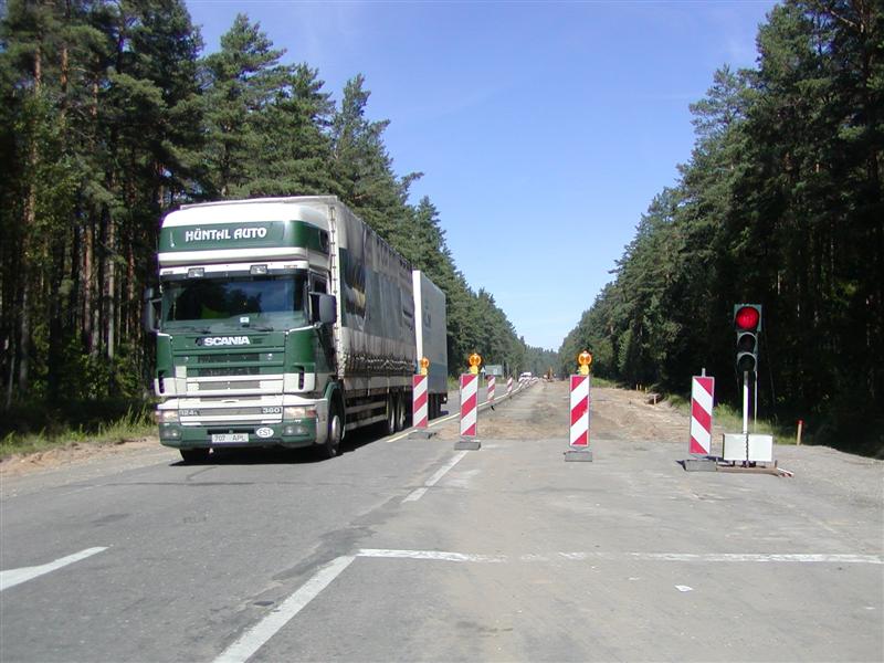 One of many many roadworks on Via Baltica in Lithuania and Latvia.